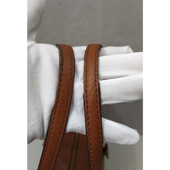 Coach Brown Pebbled Leather Turnlock Double Handles Large Tote Shoulder Bag - Picture 7 of 16